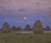 И.И. ЛЕВИТАН. Сумерки. Стога. 1899