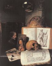Приписывается Симону Луттихейсу. Натюрморт с черепом. Около 1635–1640