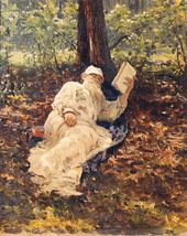 И.Е. РЕПИН. Л.Н. Толстой на отдыхе в лесу. 1891