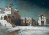 Соборная площадь в Московском Кремле ночью. 1878