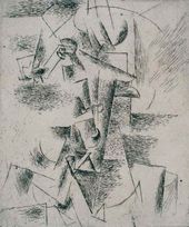 П. ПИКАССО. Голова мужчины с трубкой. 1912