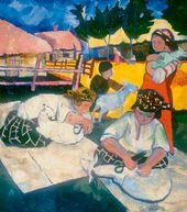 Н.С. ГОНЧАРОВА. Стрижка овец. 1907
