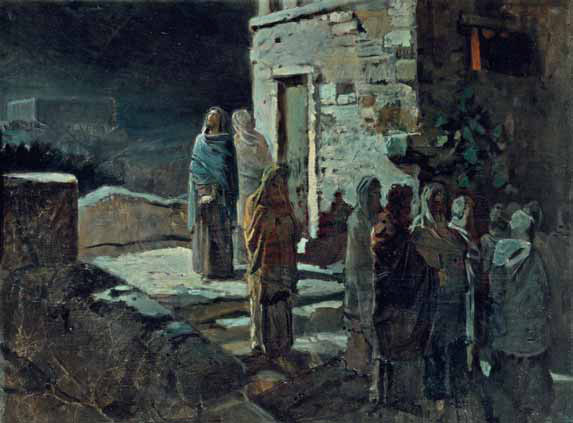 Н.Н. ГЕ. Выход Христа с учениками с Тайной вечери в Гефсиманский сад. 1888