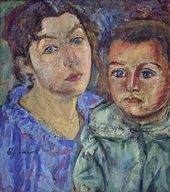 Д.Д. БУРЛЮК. Порmреm женщины с мальчиком. 1917