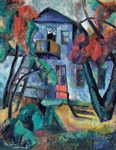 А.Э. ТЮЛЬКИН. Дворик на даче. 1919