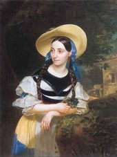 К.П. БРЮЛЛОВ. Порmреm иmальянской певицы Фанни Персиани. 1834