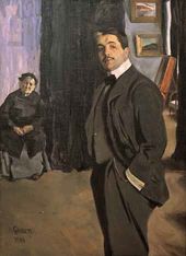 Л.С. Бакст. Порmреm Сергея Дягилева с няней. 1906