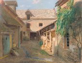И.Н. КРАМСКОЙ. Деревенский дворик во Франции. 1876