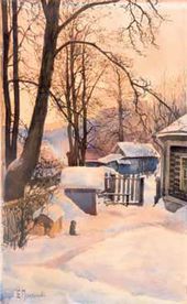 Е.Д. ПОЛЕНОВА. На дворе зимой. 1890-е