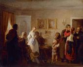 Поздравление молодых в доме помещика. 1860