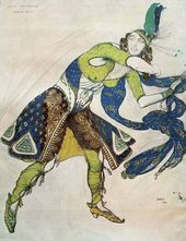Л.С. БАКСТ. Эскиз костюма для Л.Казати «Индо-персидский танец». 1912