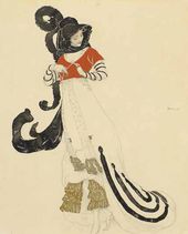 Л.С. БАКСТ. Женский туалет для костюмированного бала. Около 1914