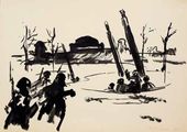 К.М. МОЛЧАНОВ. Бьют зенитки. Ленинградское шоссе. 1941