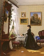 Перед зеркалом. За чтением письма. 1870