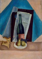 И.А. ПУНИ. Натюрморт с бутылкой и грушами. 1923