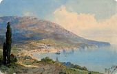 Э.С. ВИЛЬЕ ДЕ ЛИЛЬ-АДАН. Ялта со стороны Ливадии. 1875