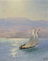 Крым. Вид на Алупку с моря. 1890