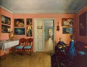 В комнатах усадьбы художника И.Ф. Хруцкого Захарничи. 1855