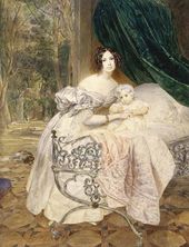 К.П. БРЮЛЛОВ. Портрет М.И.Бутеневой с дочерью Марией. 1835