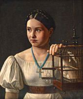 А.А. ЗЛАТОВ. Девушка с клеткой. Конец 1820-х