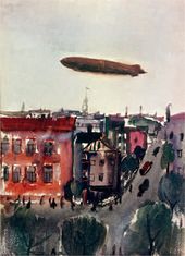 Дирижабль над городом. 1932