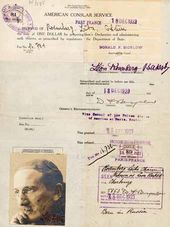 Разрешение на въезд Леона Бакста в Америку 18 декабря 1923