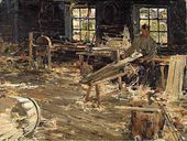 В бондарной мастерской. 1914