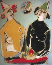 Санте МОНАКЕЗИ. Клоунессы с бабочками. 1966