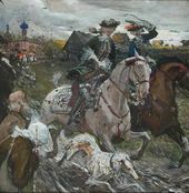 Петр II и цесаревна Елизавета на псовой охоте. 1900.