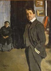 Л.С. Бакст . Портрет С.П. Дягилева с няней. 1906