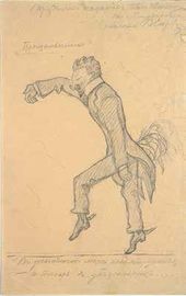 В.А.Серов И.И. Трояновский. Шарж. 1903–1904