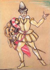 Б.А. Фердинандов. Эскиз костюма Дона Карлоса к спектаклю «Каменный гость». Туркменский государственный театр драмы им. Молланепеса. Ашхабад. 1937