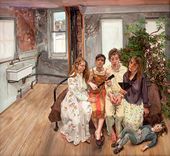 Большой интерьер, W11 (по мотивам Ватто). 1981–1983. © Lucian Freud