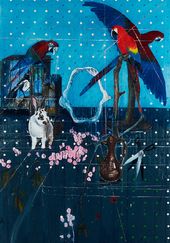 Три попугая с кроликом и ножницами. 2010. © Damien Hirst and Science Ltd. All rights reserved, DACS 2012