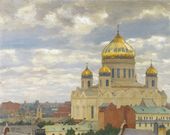 Вид на храм Христа Спасителя. 1910-е