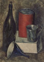 Н.М. ЧЕРНЫШЁВ. Натюрморт с красным ведром и бутылкой. 1919