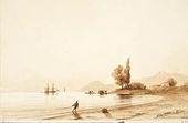 И.К. АЙВАЗОВСКИЙ. Вид на скалистый берег со стороны моря. 1845