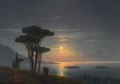 И.К. АЙВАЗОВСКИЙ. Вид на Лаго Маджоре и Изола-Белла в лунную ночь. 1849
