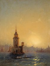 И.К. АЙВАЗОВСКИЙ. Вид Леандровой башни в Константинополе. 1848