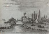 Э. ТЕТБУ ДЕ МАРИНЬИ (Edouard Taitbout de Marigny). Ночной пейзаж. 1825