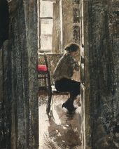 Г.С. ВЕРЕЙСКИЙю. За шитьем. 1926. Фрагмент