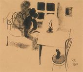 Н.Н. КУПРЕЯНОВ. Внутренность комнаты. «Спокойной ночи, Верочка!». 1924