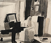 В.В. ЛЕБЕДЕВ. Интерьер с фигурой и зеркалом. 1921