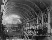 Строительство теплого перрона Казанского вокзала. Фотография. 1916–1917