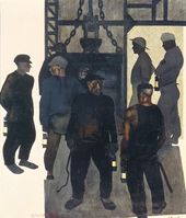 Александр ДЕЙНЕКА. Перед спуском в шахту. 1925