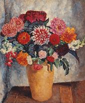 И.И. МАШКОВ. Пестрый букет на темном фоне. 1936