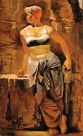 А.Н. САМОХВАЛОВ. Метростроевка со сверлом. 1937