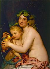 Ф.А. БРУНИ. Вакханка, поящая амура. 1828