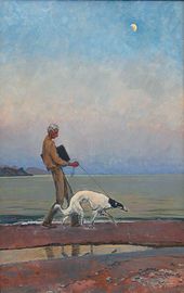 ВИКТОР ЦИГАЛЬ. Автопортрет с Дианой. 1984