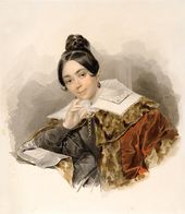 П.Ф. СОКОЛОВ. Портрет неизвестной в шубке. 1830-е